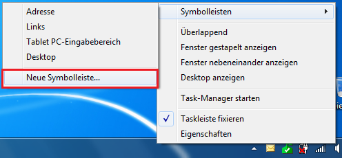 Windows 7 - "Desktop anzeigen" in der Taskleiste wieder herstellen